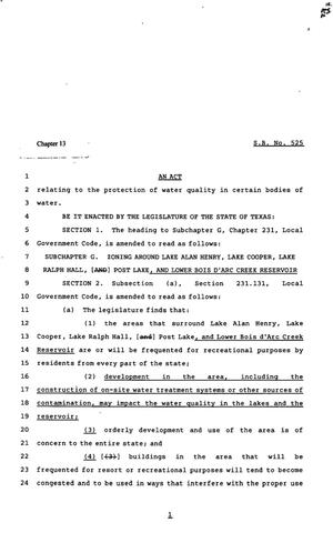 82nd Texas Legislature, Regular Session, Senate Bill 525, Chapter 13