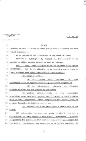 82nd Texas Legislature, Regular Session, Senate Bill 54, Chapter 362