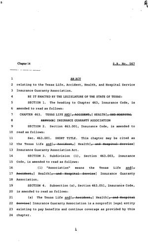 82nd Texas Legislature, Regular Session, Senate Bill 567, Chapter 14