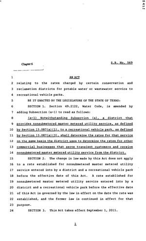82nd Texas Legislature, Regular Session, Senate Bill 569, Chapter 6
