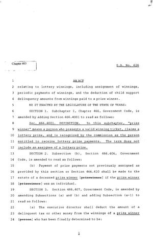 82nd Texas Legislature, Regular Session, Senate Bill 626, Chapter 403