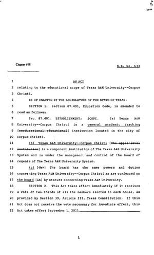 82nd Texas Legislature, Regular Session, Senate Bill 633, Chapter 618