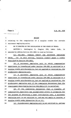 82nd Texas Legislature, Regular Session, Senate Bill 638, Chapter 31