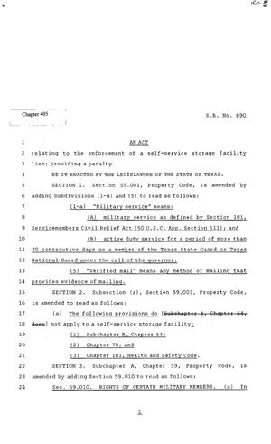 82nd Texas Legislature, Regular Session, Senate Bill 690, Chapter 405