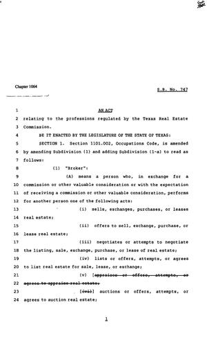 82nd Texas Legislature, Regular Session, Senate Bill 747, Chapter 1064