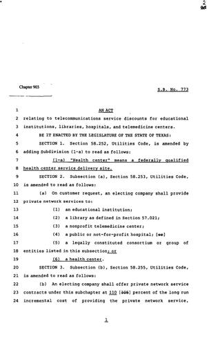 82nd Texas Legislature, Regular Session, Senate Bill 773, Chapter 903