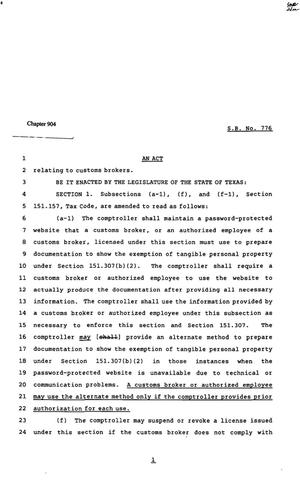 82nd Texas Legislature, Regular Session, Senate Bill 776, Chapter 904