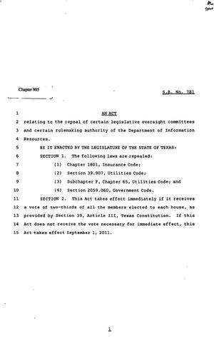 82nd Texas Legislature, Regular Session, Senate Bill 781, Chapter 905