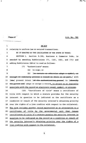 82nd Texas Legislature, Regular Session, Senate Bill 782, Chapter 67