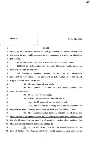 82nd Texas Legislature, Regular Session, Senate Bill 785, Chapter 54