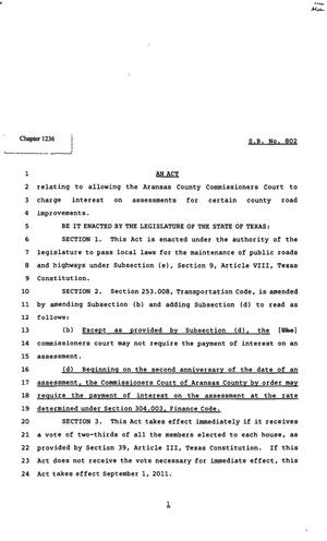 82nd Texas Legislature, Regular Session, Senate Bill 802, Chapter 1236
