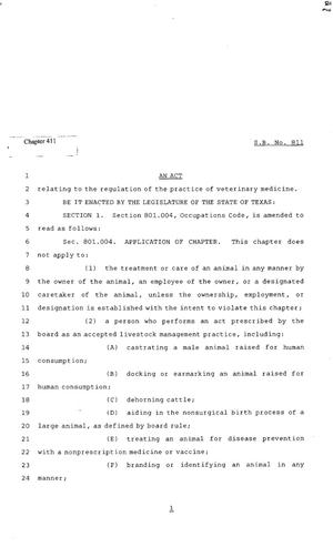 82nd Texas Legislature, Regular Session, Senate Bill 811, Chapter 411