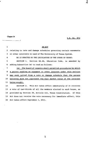 82nd Texas Legislature, Regular Session, Senate Bill 873, Chapter 34
