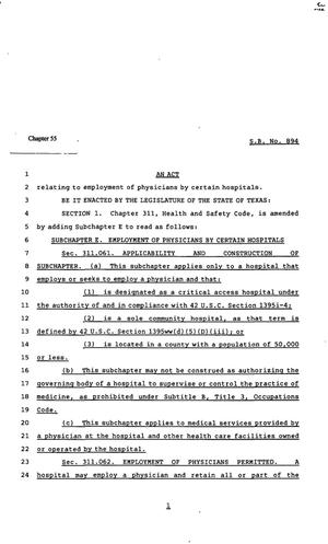 82nd Texas Legislature, Regular Session, Senate Bill 894, Chapter 55
