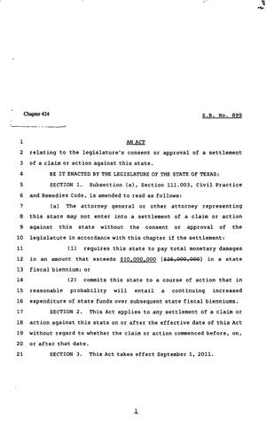 82nd Texas Legislature, Regular Session, Senate Bill 899, Chapter 424