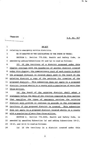 82nd Texas Legislature, Regular Session, Senate Bill 917, Chapter 639