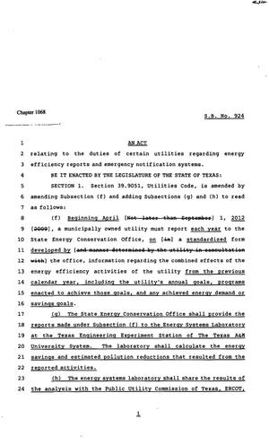 82nd Texas Legislature, Regular Session, Senate Bill 924, Chapter 1068