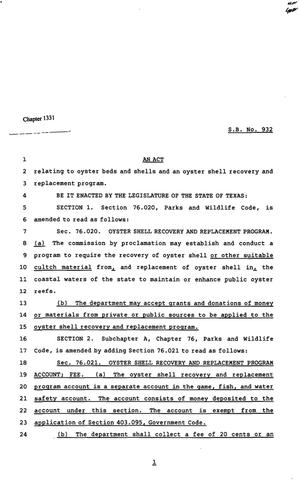 82nd Texas Legislature, Regular Session, Senate Bill 932, Chapter 1331