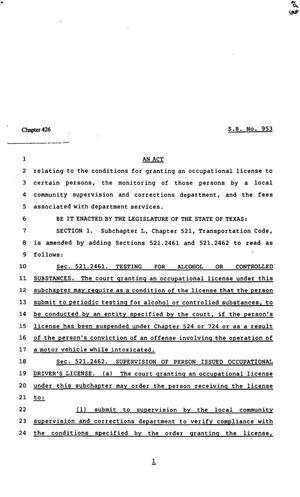 82nd Texas Legislature, Regular Session, Senate Bill 953, Chapter 426