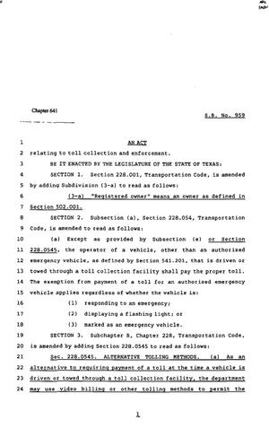 82nd Texas Legislature, Regular Session, Senate Bill 959, Chapter 641