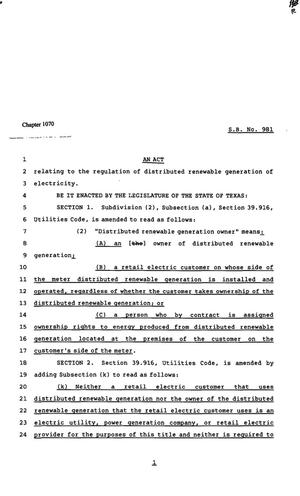82nd Texas Legislature, Regular Session, Senate Bill 981, Chapter 1070