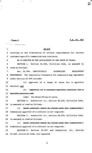82nd Texas Legislature, Regular Session, Senate Bill 983, Chapter 21