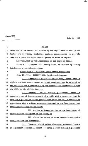 82nd Texas Legislature, Regular Session, Senate Bill 993, Chapter 1071