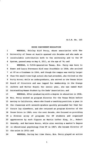 82nd Texas Legislature, Regular Session, House Concurrent Resolution 155