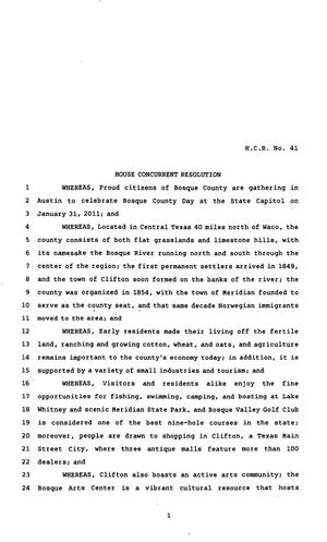 82nd Texas Legislature, Regular Session, House Concurrent Resolution 41