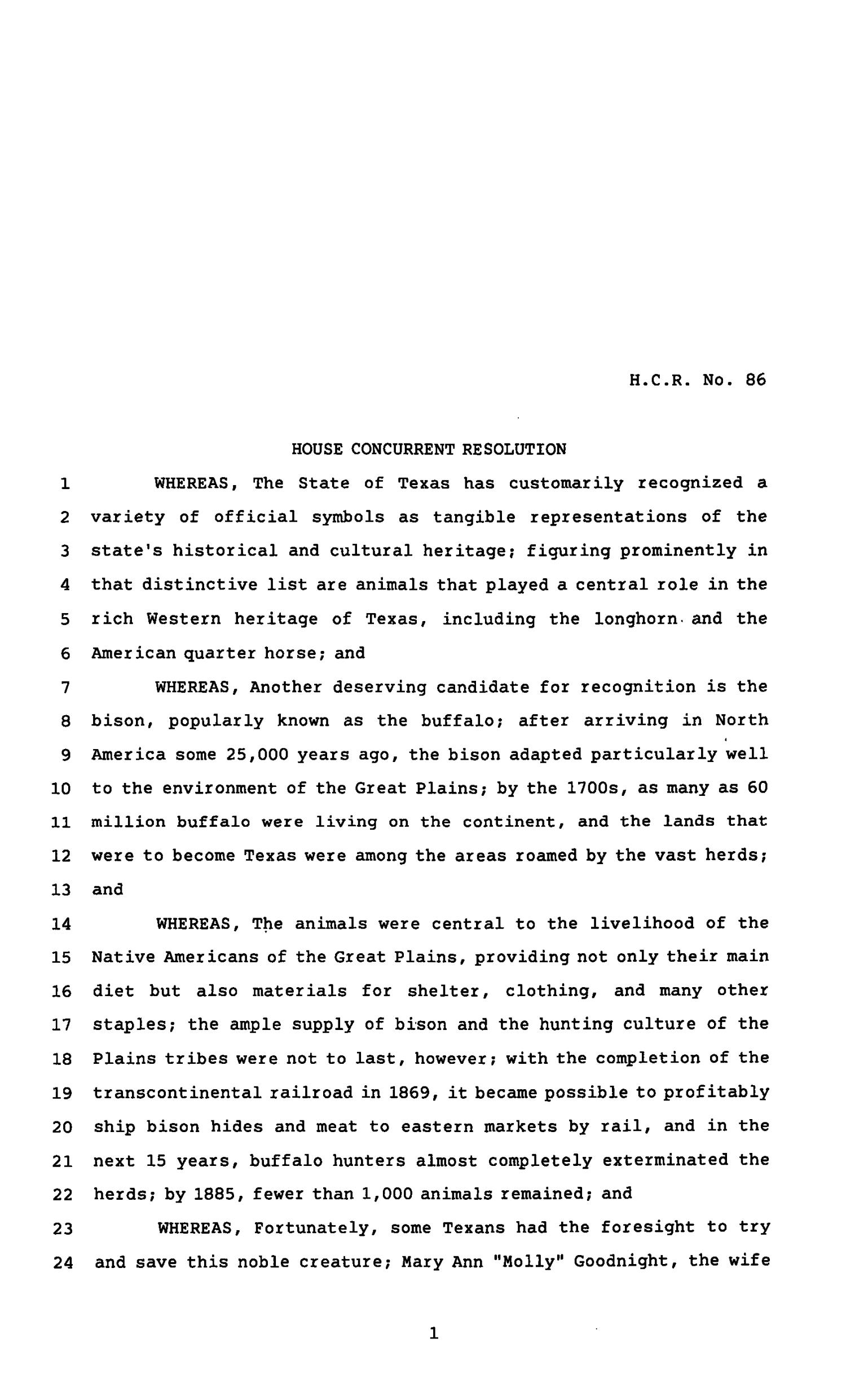82nd Texas Legislature, Regular Session, House Concurrent Resolution 86
                                                
                                                    [Sequence #]: 1 of 3
                                                