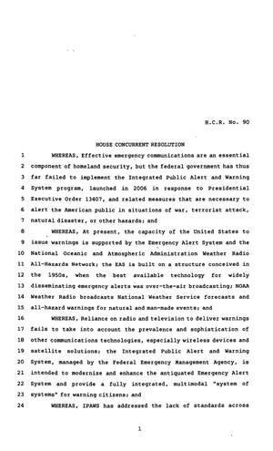 82nd Texas Legislature, Regular Session, House Concurrent Resolution 90