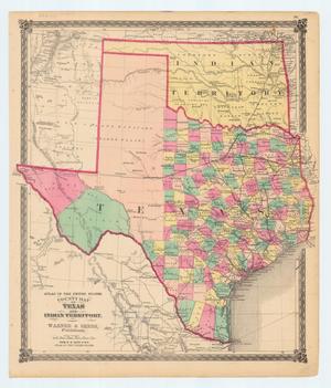 "County Map of Texas and Indian Territory"