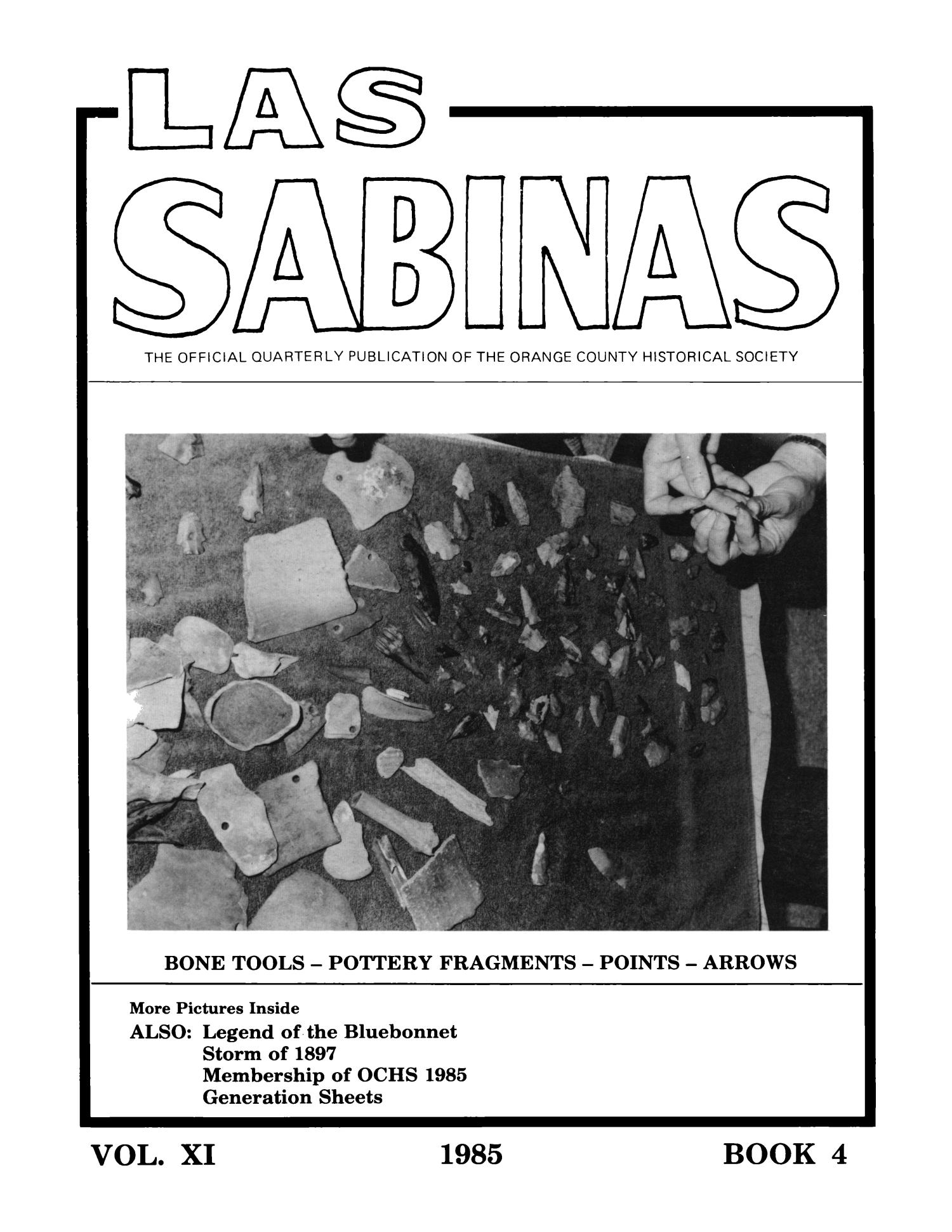 Las Sabinas, Volume 11, Number 4, October 1985
                                                
                                                    Front Cover
                                                