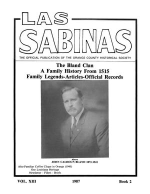 Primary view of object titled 'Las Sabinas, Volume 13, Number 2, April 1987'.