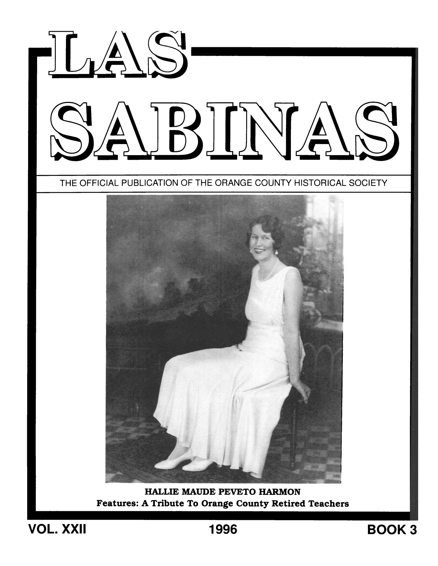 Las Sabinas, Volume 22, Number 3, July 1996
                                                
                                                    Front Cover
                                                