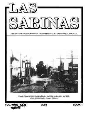 Primary view of object titled 'Las Sabinas, Volume 29, Number 1, 2003'.