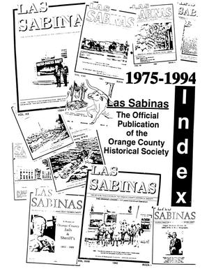 Primary view of object titled 'Las Sabinas, Index, 1975 - 1994'.