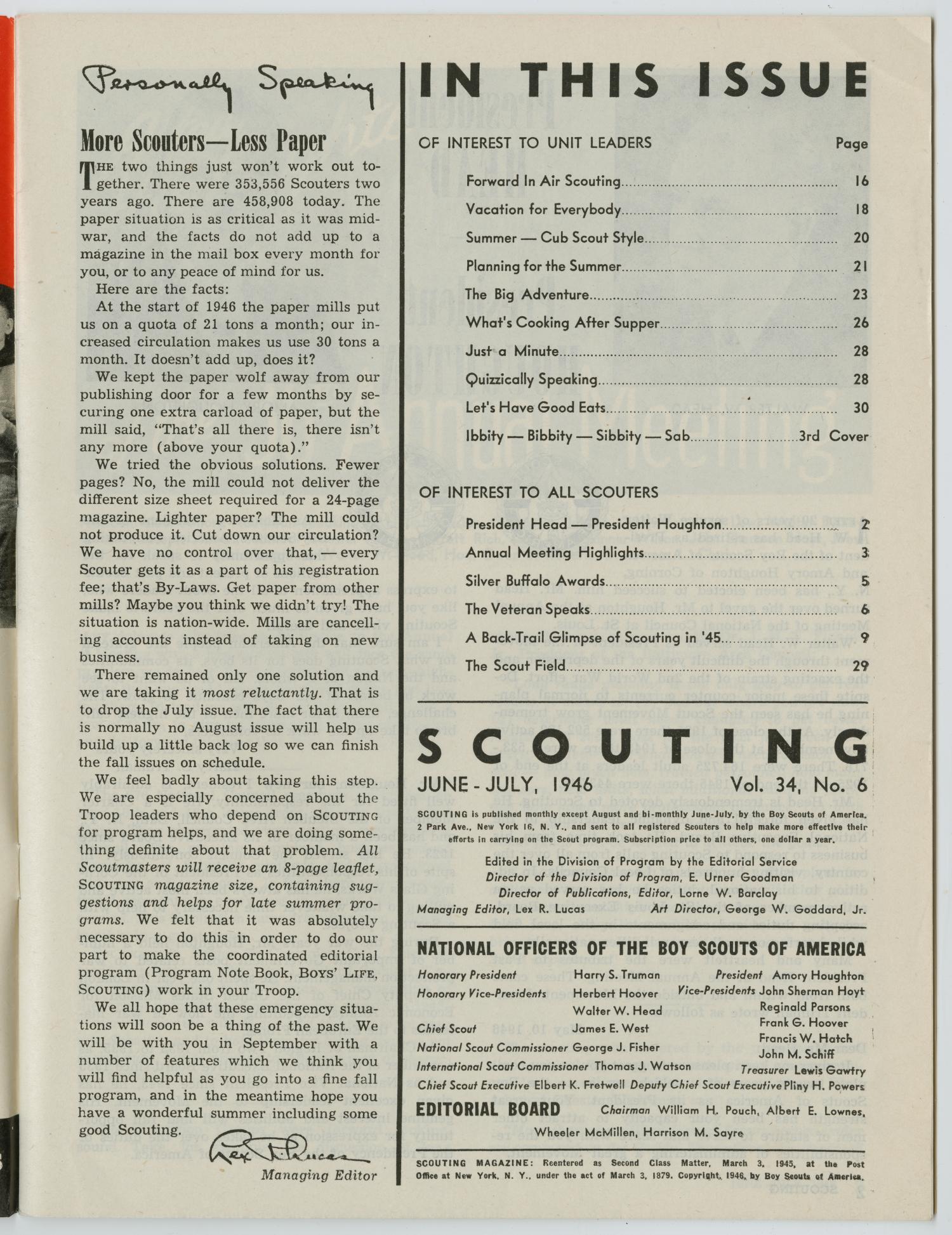 Scouting, Volume 34, Number 6, June-July 1946
                                                
                                                    1
                                                