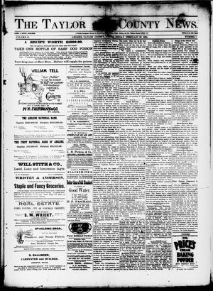 Primary view of object titled 'The Taylor County News. (Abilene, Tex.), Vol. 10, No. 1, Ed. 1 Friday, February 23, 1894'.