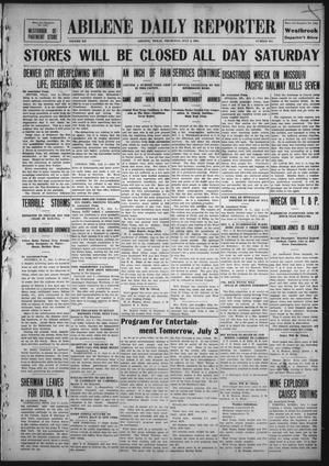Primary view of object titled 'Abilene Daily Reporter (Abilene, Tex.), Vol. 12, No. 287, Ed. 1 Thursday, July 2, 1908'.