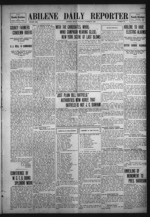 Primary view of object titled 'Abilene Daily Reporter (Abilene, Tex.), Vol. 13, No. 53, Ed. 1 Tuesday, October 27, 1908'.