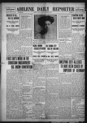 Primary view of object titled 'Abilene Daily Reporter (Abilene, Tex.), Vol. 13, No. 77, Ed. 1 Saturday, November 21, 1908'.