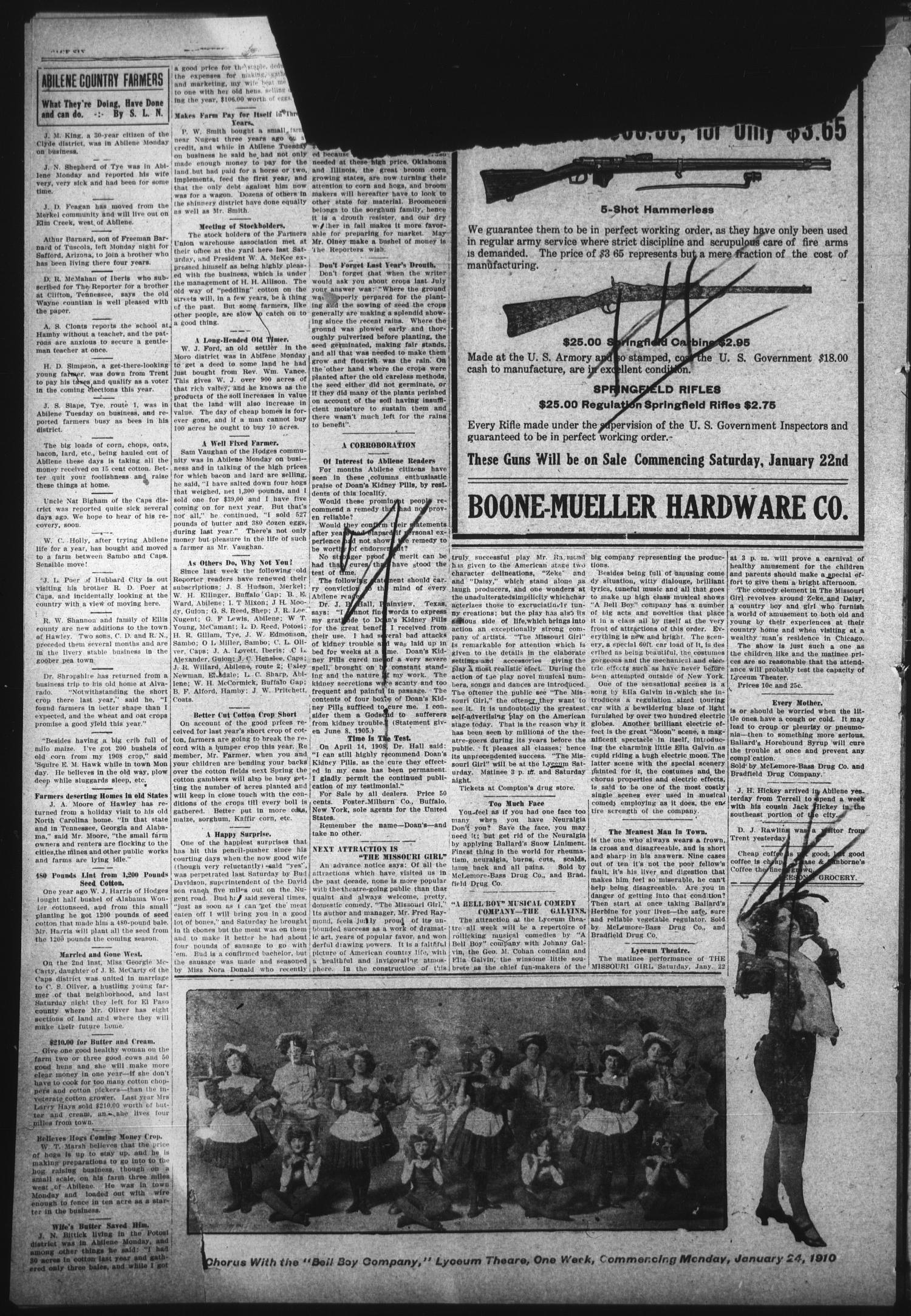 Abilene Daily Reporter (Abilene, Tex.), Vol. 14, No. 129, Ed. 1 Wednesday, January 19, 1910
                                                
                                                    [Sequence #]: 6 of 8
                                                