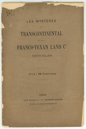 Les Mysteres du Transcontinental et de la Franco-Texan Land Co.