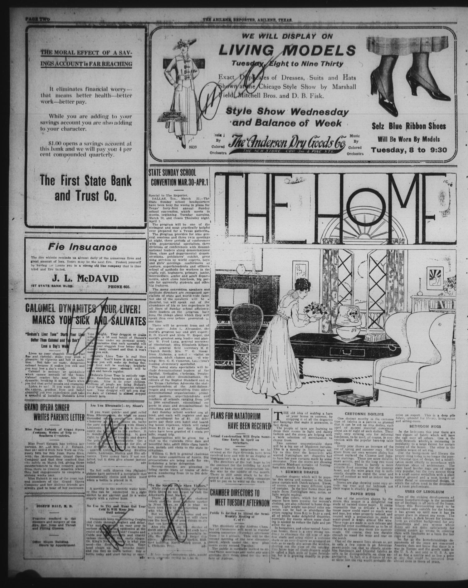 The Abilene Daily Reporter (Abilene, Tex.), Vol. 19, No. 14, Ed. 1 Monday, March 22, 1915
                                                
                                                    [Sequence #]: 2 of 8
                                                