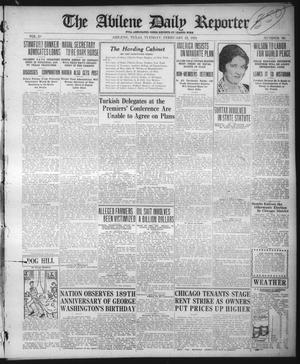The Abilene Daily Reporter (Abilene, Tex.), Vol. 34, No. 80, Ed. 1 Tuesday, February 22, 1921