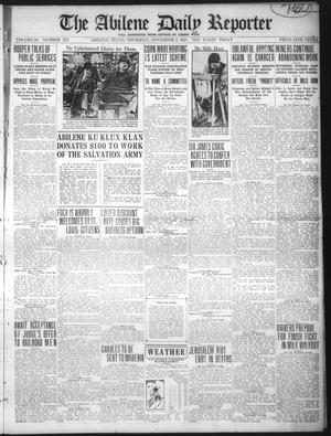 Primary view of object titled 'The Abilene Daily Reporter (Abilene, Tex.), Vol. 34, No. 257, Ed. 1 Thursday, November 3, 1921'.