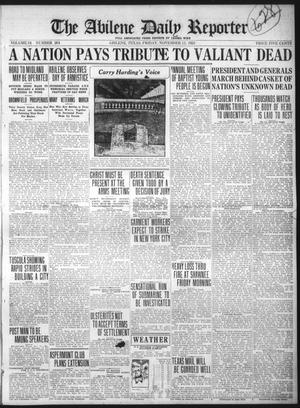 Primary view of object titled 'The Abilene Daily Reporter (Abilene, Tex.), Vol. 34, No. 264, Ed. 1 Friday, November 11, 1921'.