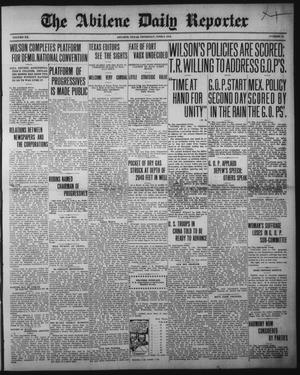 Primary view of object titled 'The Abilene Daily Reporter (Abilene, Tex.), Vol. 20, No. 72, Ed. 1 Thursday, June 8, 1916'.