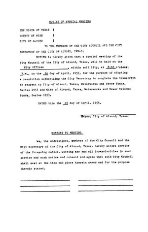 Primary view of object titled 'Incorporation Papers of Alvord, Texas'.